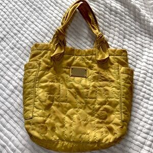Authentic Marc by Marc Jacobs Workwear Yellow Embroidery Stitched Nylon Tote Bag